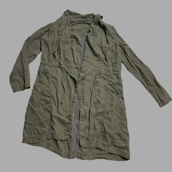 Max Jeans Women's Size Small Open Front Long Sleeve Tencel Utility Jacket Green - Picture 1 of 11